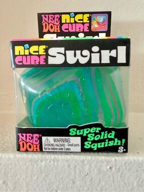 NEW! 100% AUTHENTIC Schylling Needoh NEE DOH Nice Cube SWIRL - teal/purple.